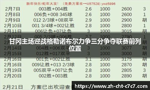 甘冈主场迎战格勒诺布尔力争三分争夺联赛前列位置